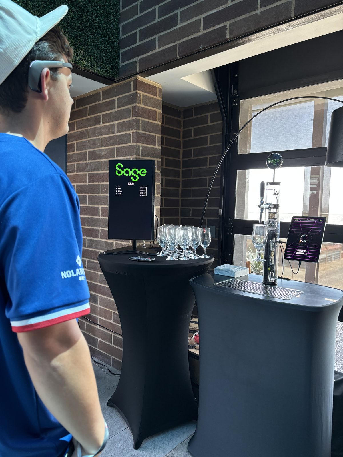 Guest pouring with Homer, Sage x MLB party in Fort Worth