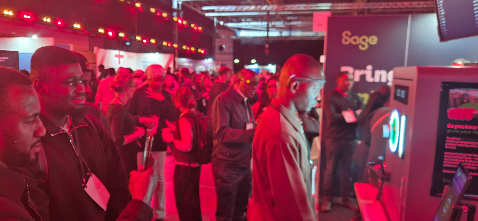 The hall packed around the Sage stand during the activation.
